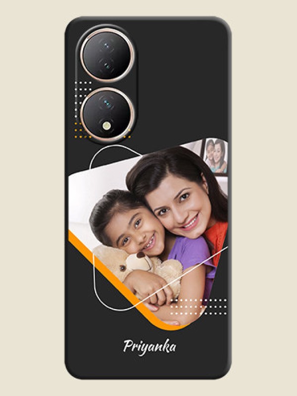 Custom Yellow Triangle on Photo on Space Black Soft Matte Phone Cover - Vivo Y100