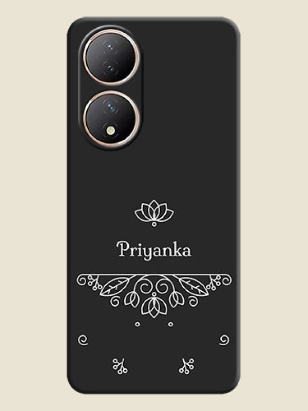 Custom Lotus Garden Custom Text On Space Black Personalized Soft Matte Phone Covers -Vivo Y100