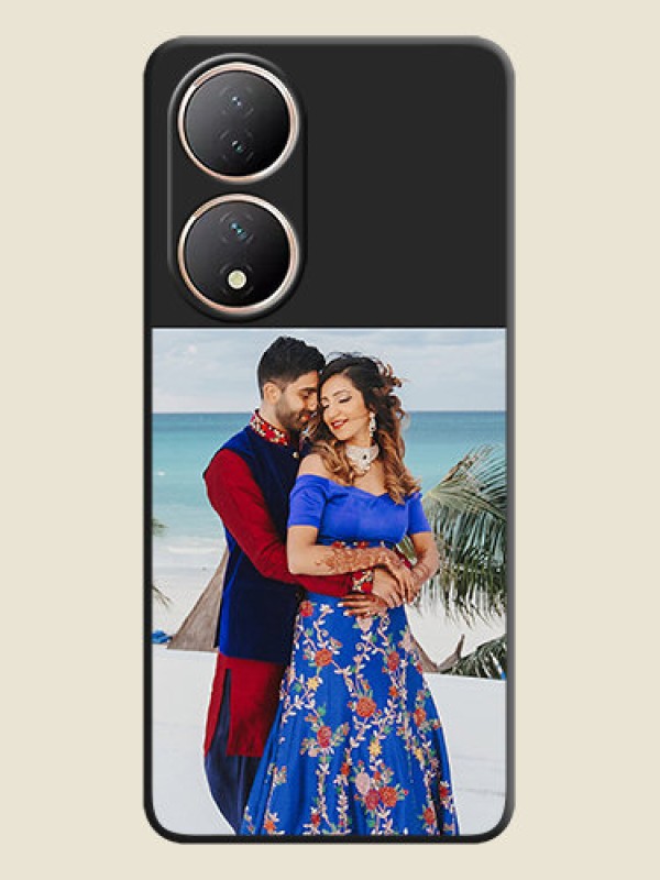 Custom Image Upload With Space Black Color On Custom Soft Matte Mobile Back Cover - Vivo Y100