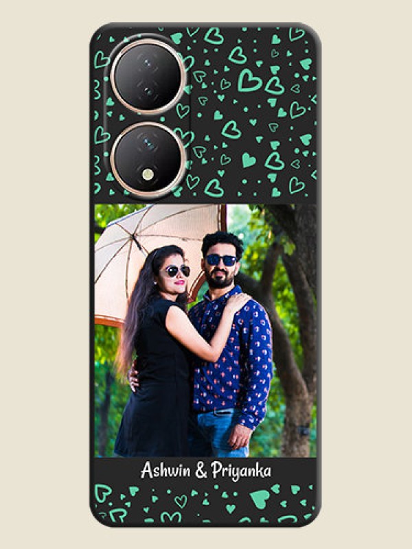 Custom Sea Green Indefinite Love Pattern on Photo on Space Black Soft Matte Mobile Cover - Vivo Y100A