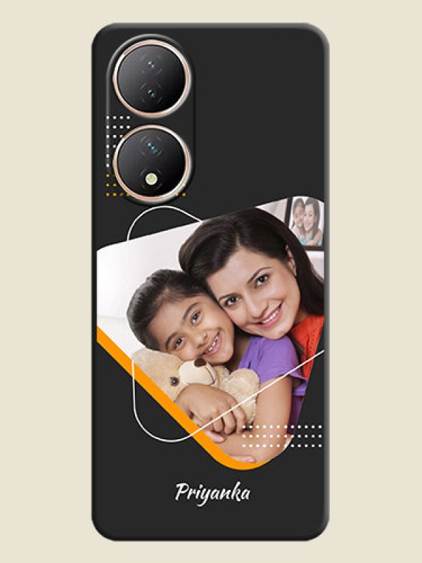 Custom Yellow Triangle on Photo on Space Black Soft Matte Phone Cover - Vivo Y100A