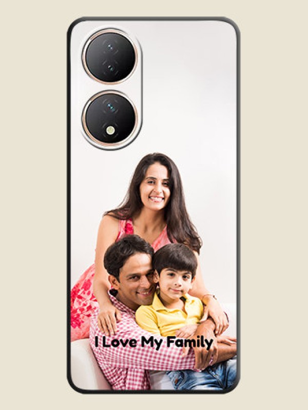 Custom Full Single Pic Upload With Text On Space Black Personalized Soft Matte Phone Covers -Vivo Y100A