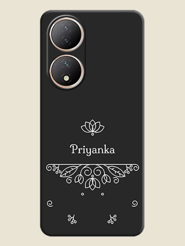 Custom Lotus Garden Custom Text On Space Black Personalized Soft Matte Phone Covers -Vivo Y100A