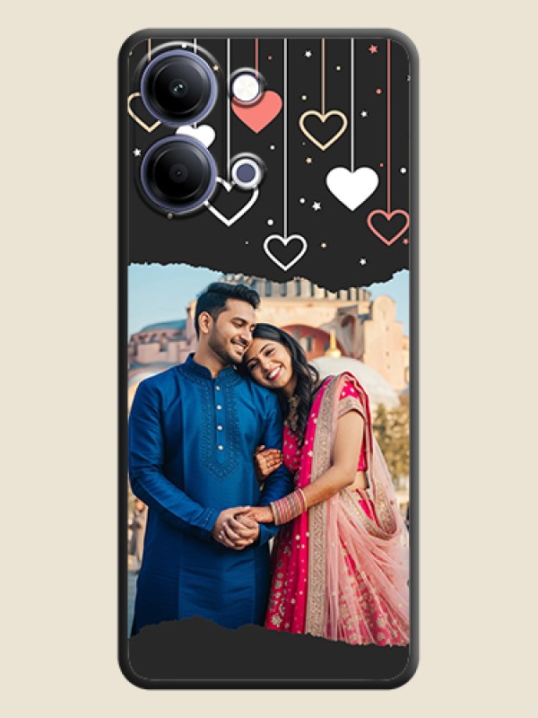 Custom Love Hangings with Splash Wave Picture On Space Black Custom Soft Matte Mobile Back Cover - Vivo Y11 5G