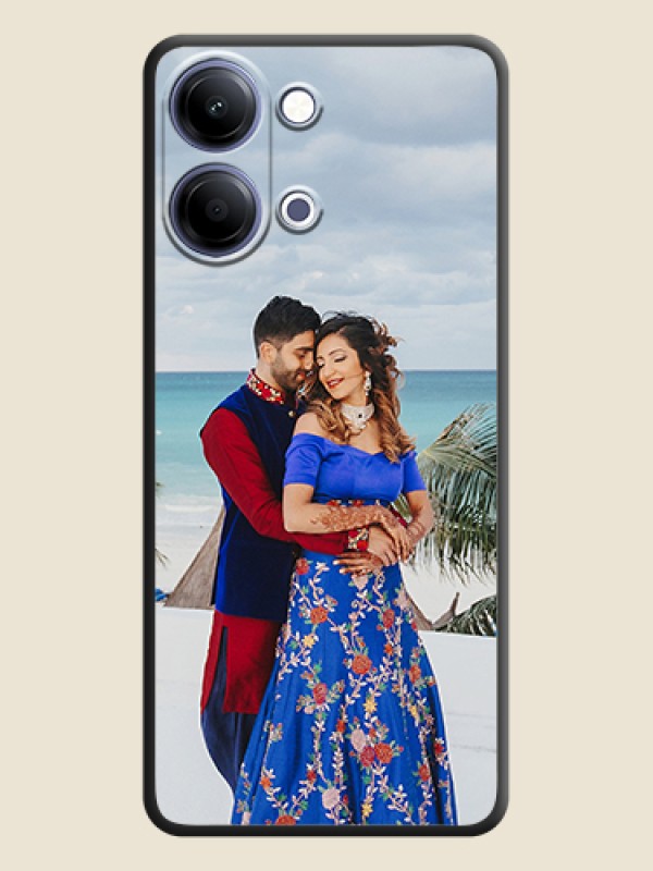 Custom Full Single Pic Upload On Space Black Custom Soft Matte Mobile Back Cover - Vivo Y11 5G