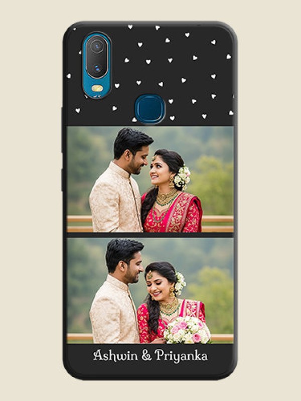 Custom Miniature Love Symbols with Name on Space Black Custom Soft Matte Back Cover - Vivo Y11
