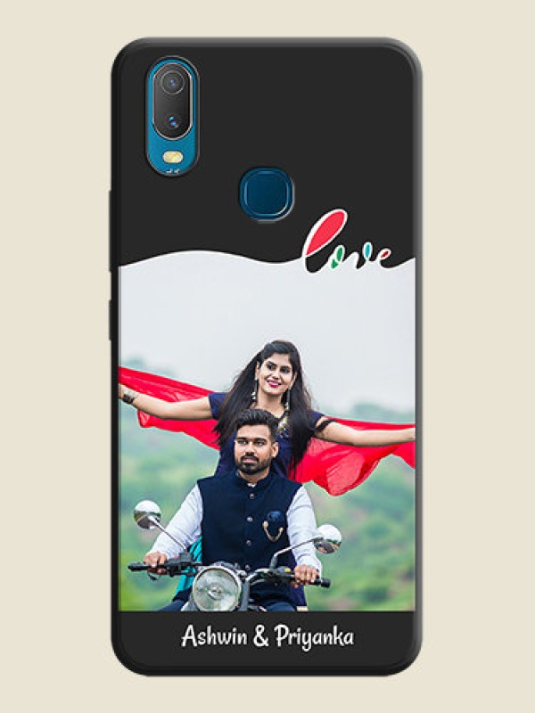 Custom Fall in Love Pattern with Picture - Photo on Space Black Soft Matte Mobile Case - Vivo Y11