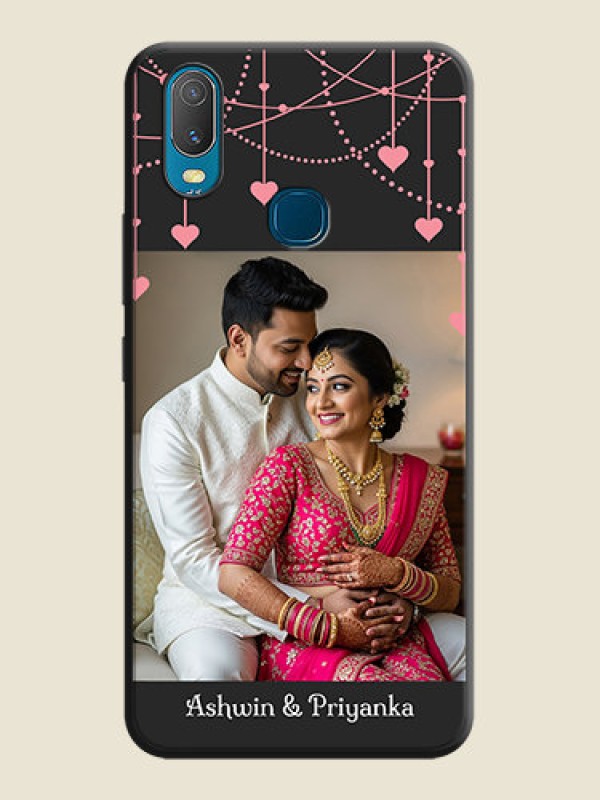 Custom Pink Love Hangings with Text on Space Black Custom Soft Matte Back Cover - Vivo Y11