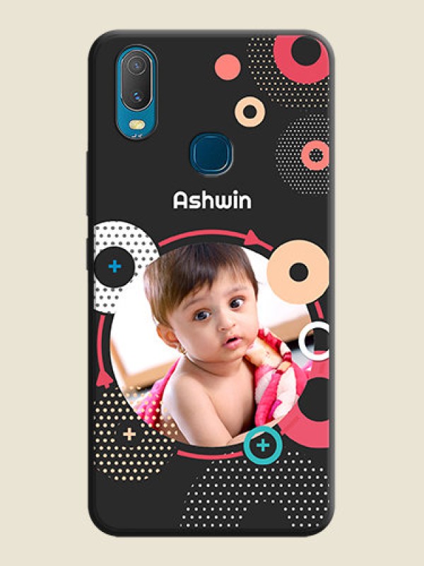 Custom Multicoloured Round Image on Personalised Space Black Soft Matte Cases - Vivo Y11