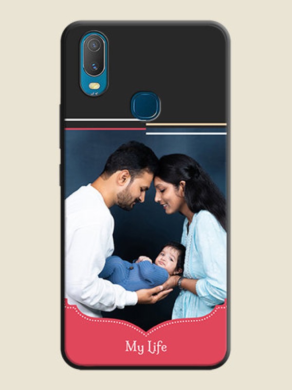 Custom Classic Plain Design with Name - Photo on Space Black Soft Matte Phone Cover - Vivo Y11