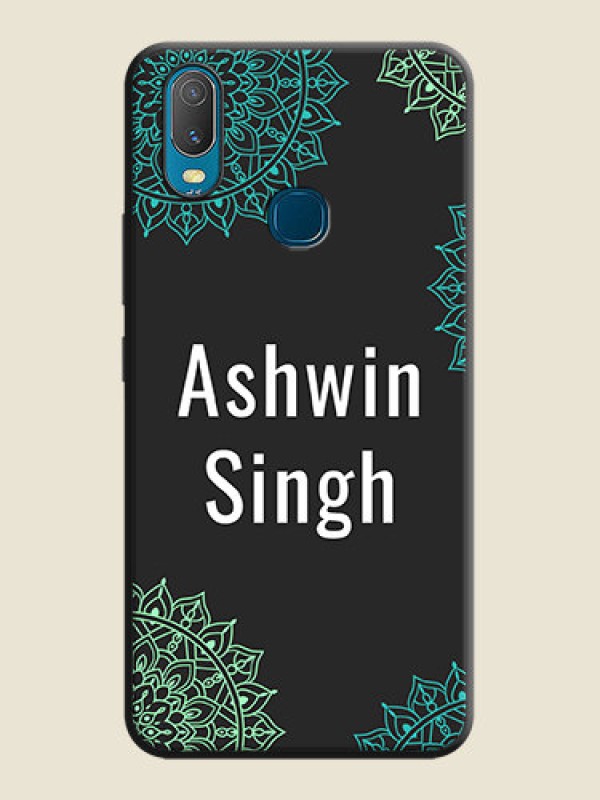 Custom Your Name with Floral Design on Space Black Custom Soft Matte Back Cover - Vivo Y11