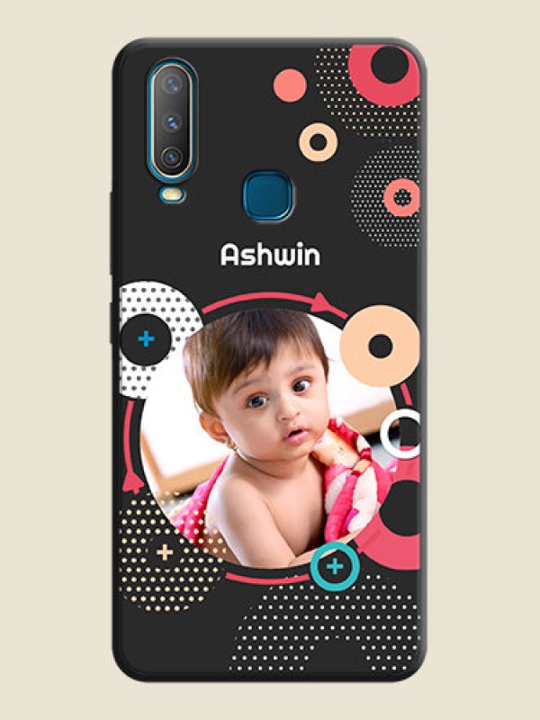 Custom Multicoloured Round Image on Personalised Space Black Soft Matte Cases - Vivo Y12