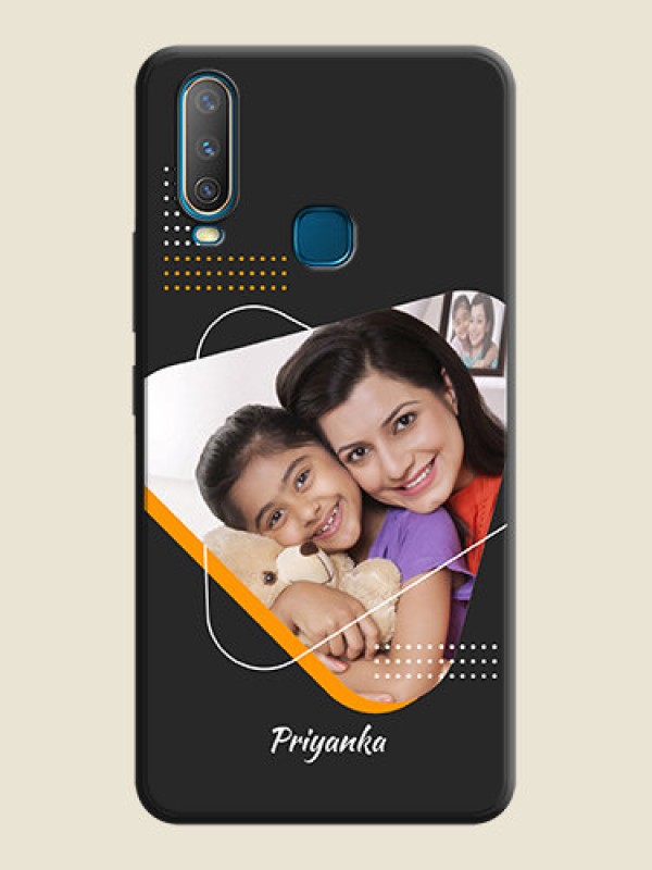 Custom Yellow Triangle - Photo on Space Black Soft Matte Phone Cover - Vivo Y12