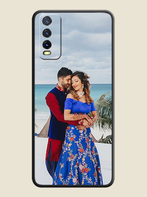 Custom Full Single Pic Upload On Space Black Personalized Soft Matte Phone Covers -Vivo Y12G