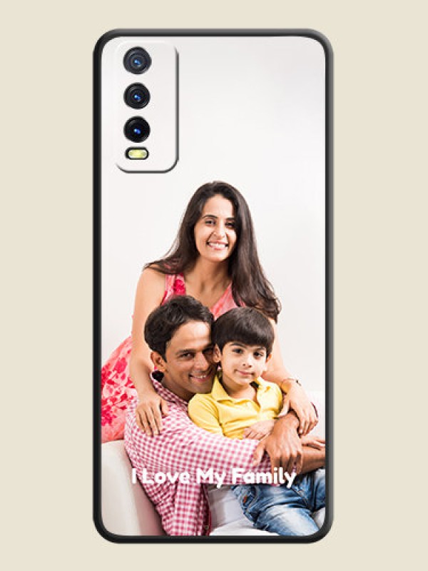 Custom Full Single Pic Upload With Text On Space Black Personalized Soft Matte Phone Covers -Vivo Y12G