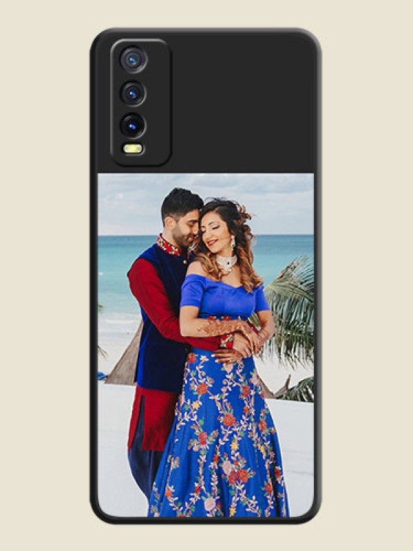 Custom Image Upload With Space Black Color On Custom Soft Matte Mobile Back Cover - Vivo Y12G