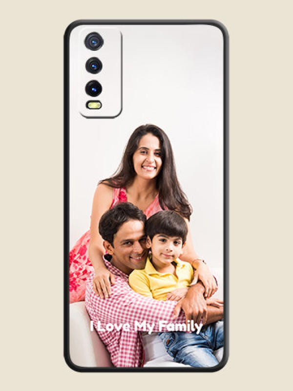 Custom Full Single Pic Upload With Text On Space Black Personalized Soft Matte Phone Covers -Vivo Y12S