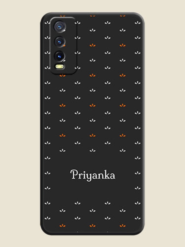 Custom Simple Pattern With Custom Text On Space Black Personalized Soft Matte Phone Covers -Vivo Y12S