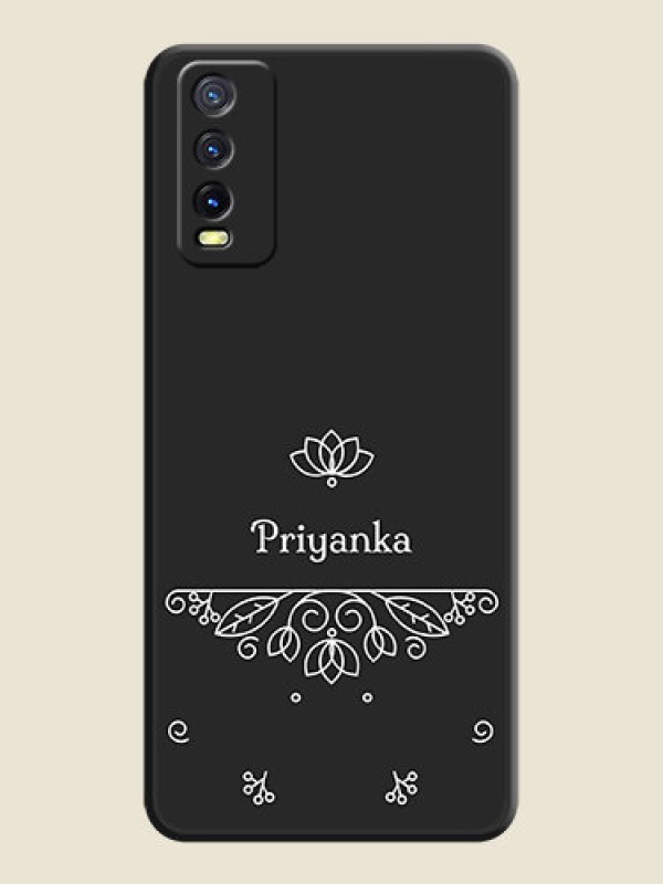 Custom Lotus Garden Custom Text On Space Black Personalized Soft Matte Phone Covers -Vivo Y12S