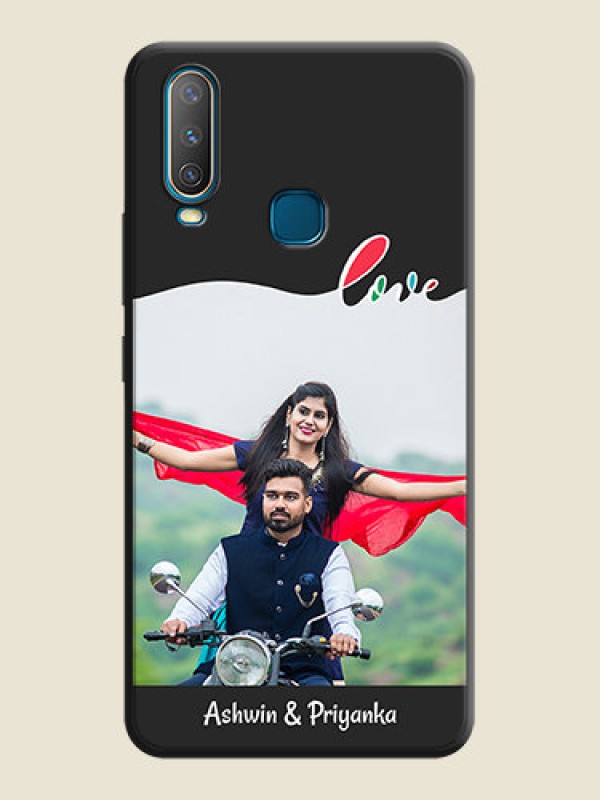 Custom Fall in Love Pattern with Picture - Photo on Space Black Soft Matte Mobile Case - Vivo Y15