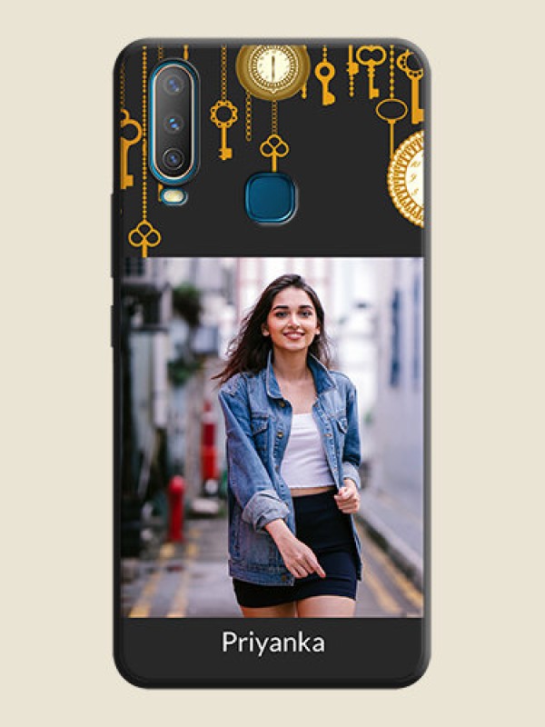 Custom Decorative Design with Text on Space Black Custom Soft Matte Back Cover - Vivo Y15