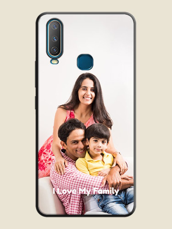 Custom Full Single Pic Upload With Text On Space Black Personalized Soft Matte Phone Covers -Vivo Y15