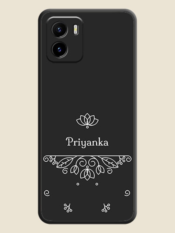 Custom Lotus Garden Custom Text On Space Black Personalized Soft Matte Phone Covers -Vivo Y15C