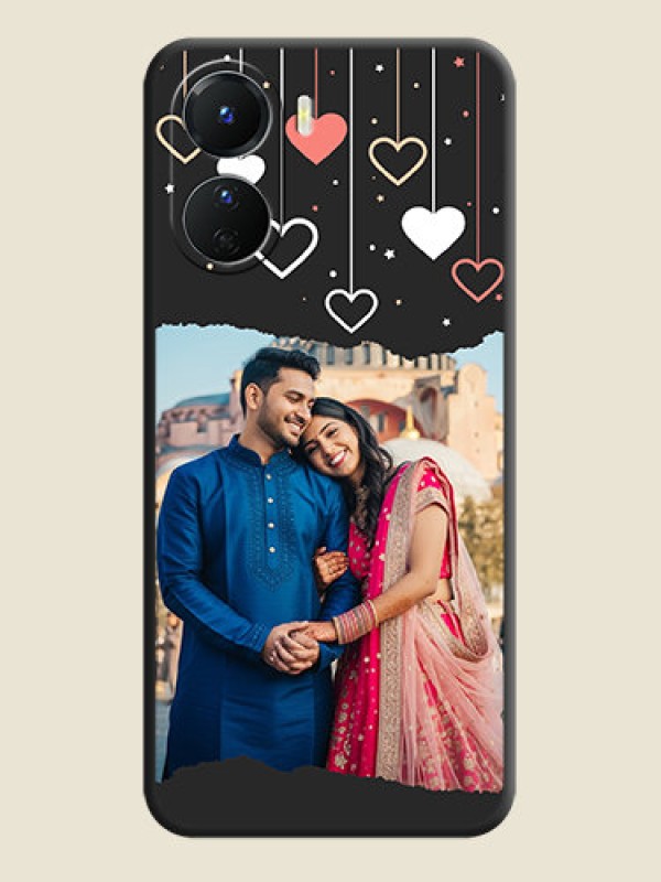 Custom Love Hangings with Splash Wave Picture on Space Black Custom Soft Matte Phone Back Cover - Vivo Y16