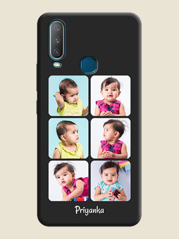 Custom Floral Art with 6 Image Holder - Photo on Space Black Soft Matte Mobile Case - Vivo Y17