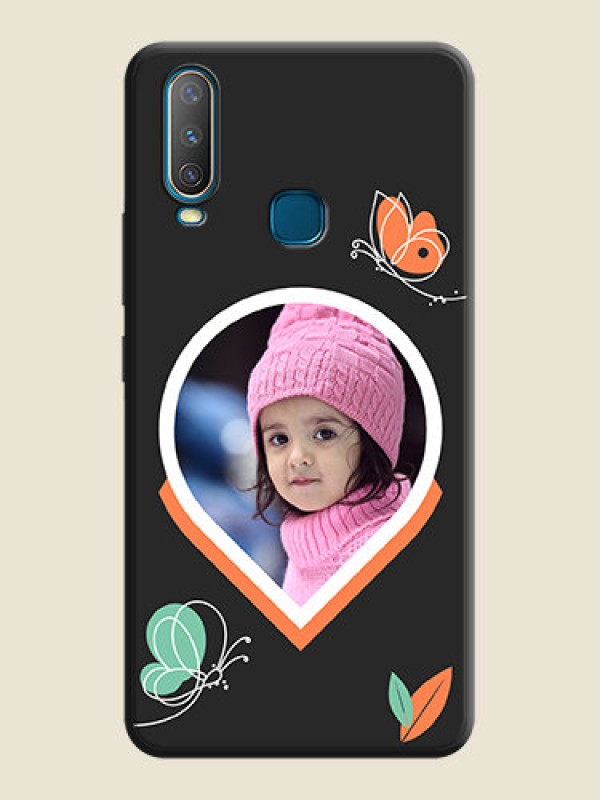 Custom Upload Pic With Simple Butterly Design On Space Black Personalized Soft Matte Phone Covers -Vivo Y17