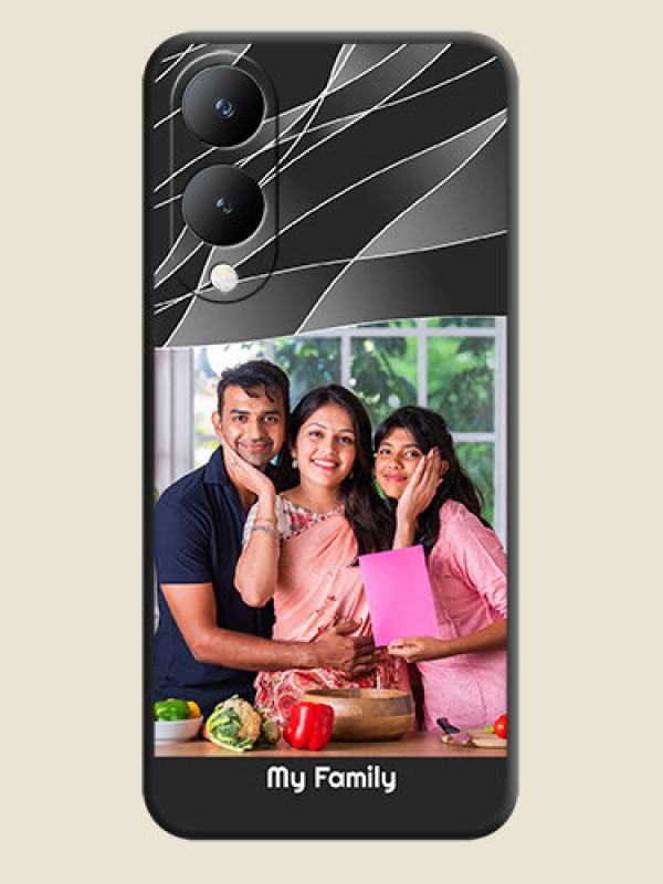 Custom Mixed Wave Lines on Photo On Space Black Custom Soft Matte Mobile Back Cover - Vivo Y17S
