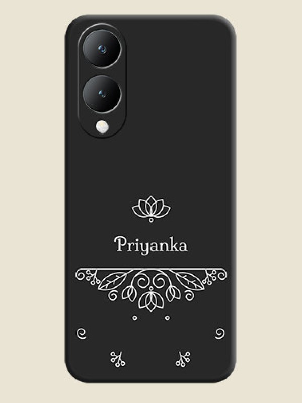 Custom Lotus Garden Custom Text On Space Black Custom Soft Matte Mobile Back Cover - Vivo Y17S