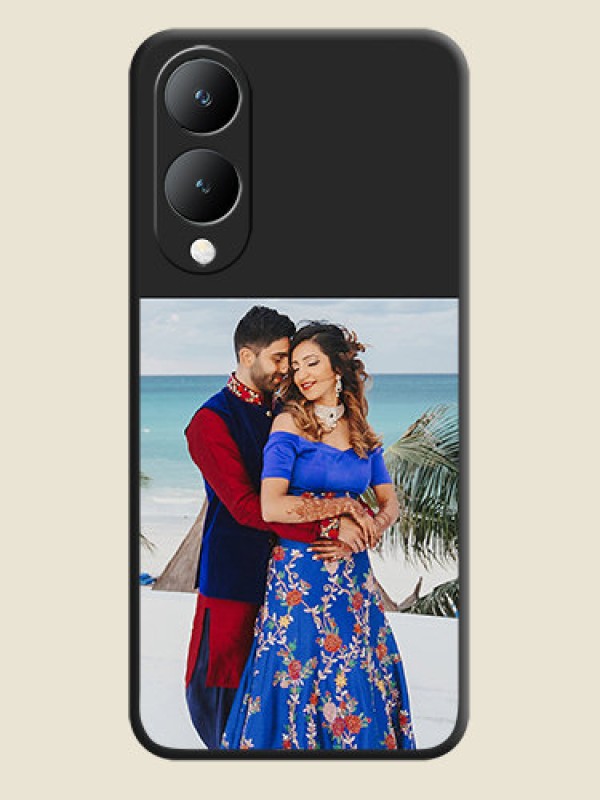 Custom Image Upload With Space Black Color On Custom Soft Matte Mobile Back Cover - Vivo Y17S