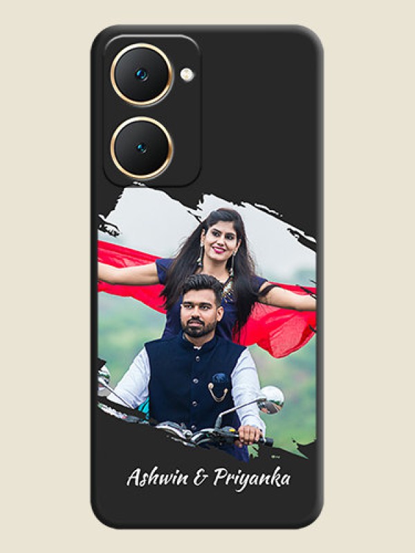 Custom Grunge Brush Strokes on Photo On Space Black Custom Soft Matte Mobile Back Cover - Vivo Y18