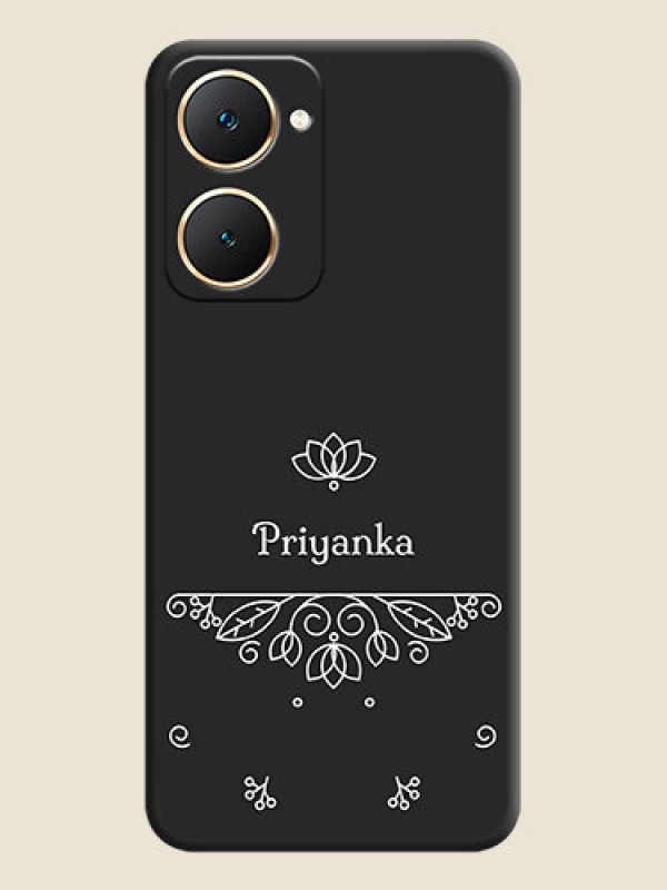 Custom Lotus Garden Custom Text On Space Black Custom Soft Matte Mobile Back Cover - Vivo Y18