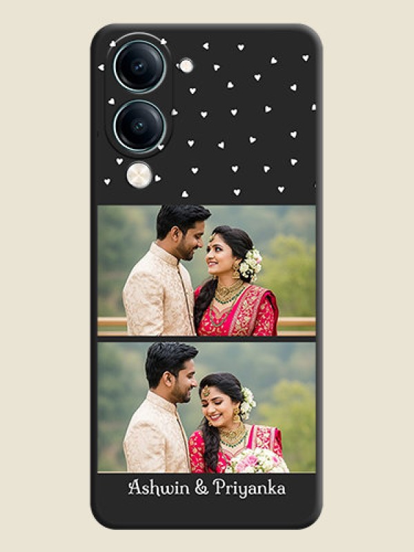 Custom Miniature Love Symbols with Name On Space Black Custom Soft Matte Mobile Back Cover - Vivo Y19 5G
