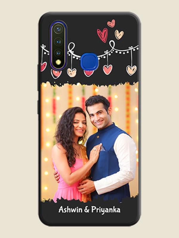 Custom Pink Love Hangings with Name on Space Black Custom Soft Matte Phone Cases - Vivo Y19