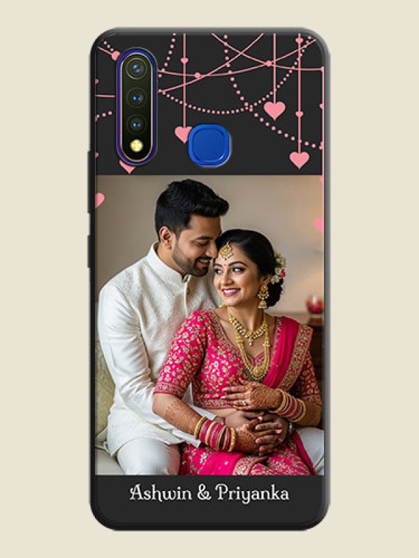 Custom Pink Love Hangings with Text on Space Black Custom Soft Matte Back Cover - Vivo Y19