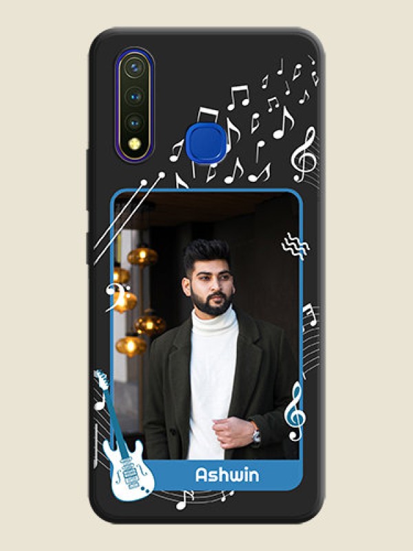 Custom Musical Theme Design with Text - Photo on Space Black Soft Matte Mobile Case - Vivo Y19