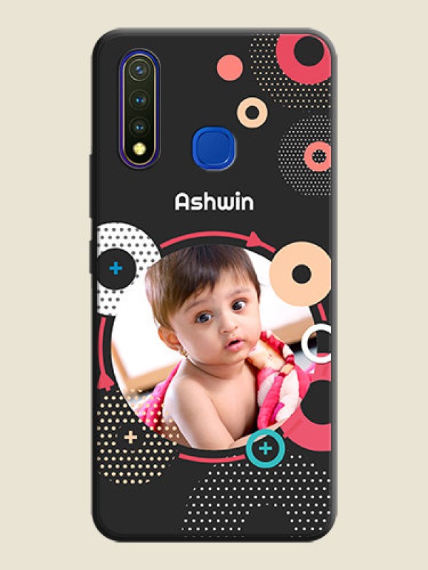 Custom Multicoloured Round Image on Personalised Space Black Soft Matte Cases - Vivo Y19