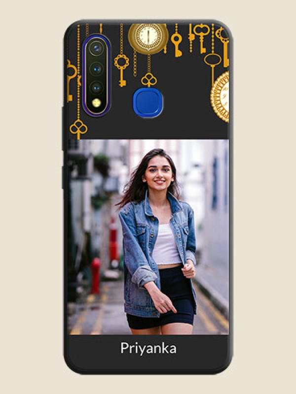 Custom Decorative Design with Text on Space Black Custom Soft Matte Back Cover - Vivo Y19