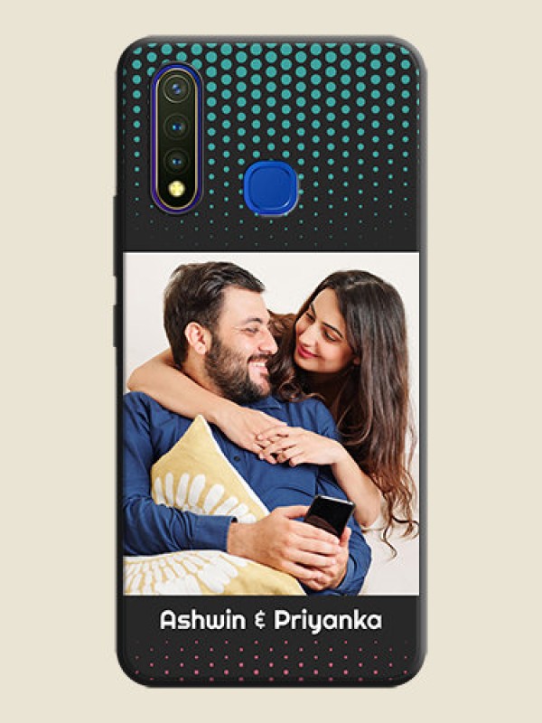 Custom Faded Dots with Grunge Photo Frame and Text on Space Black Custom Soft Matte Phone Cases - Vivo Y19