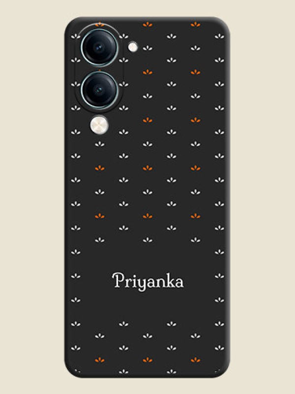 Custom Simple Pattern With Custom Text On Space Black Custom Soft Matte Mobile Back Cover - Vivo Y19s