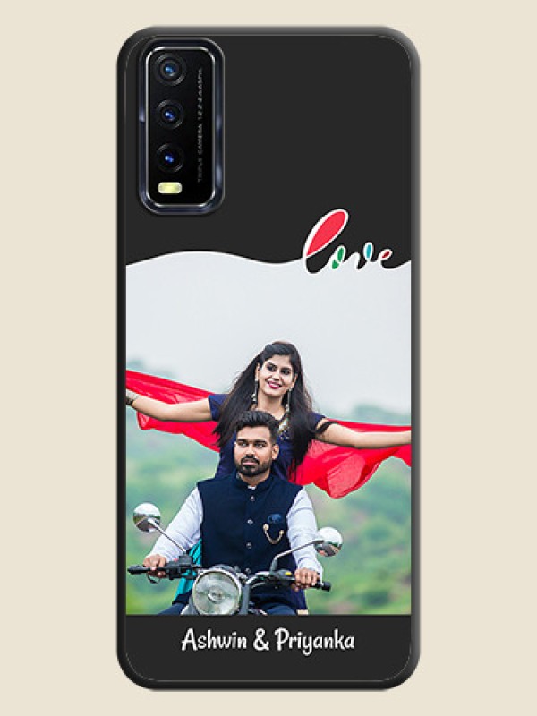 Custom Fall in Love Pattern with Picture on Photo on Space Black Soft Matte Mobile Case - Vivo Y20
