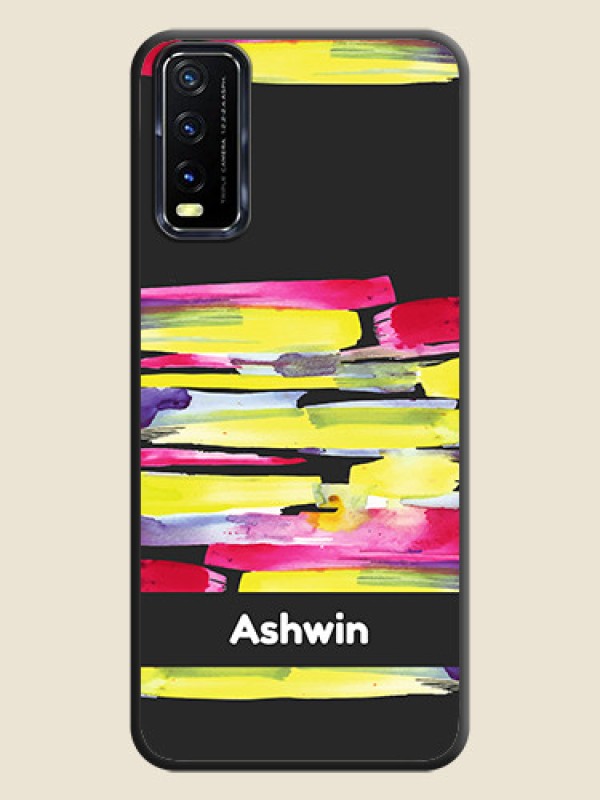 Custom Brush Coloured on Space Black Personalized Soft Matte Phone Covers - Vivo Y20