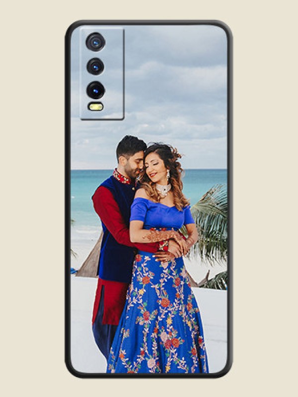 Custom Full Single Pic Upload On Space Black Personalized Soft Matte Phone Covers -Vivo Y20