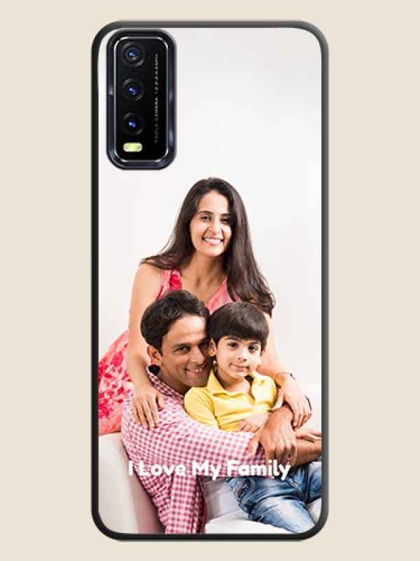 Custom Full Single Pic Upload With Text On Space Black Personalized Soft Matte Phone Covers -Vivo Y20