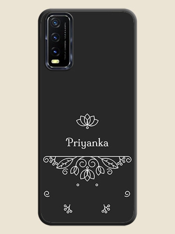 Custom Lotus Garden Custom Text On Space Black Personalized Soft Matte Phone Covers -Vivo Y20