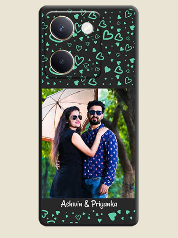 Custom Sea Green Indefinite Love Pattern on Photo On Space Black Custom Soft Matte Mobile Back Cover - Vivo Y200 Pro 5G