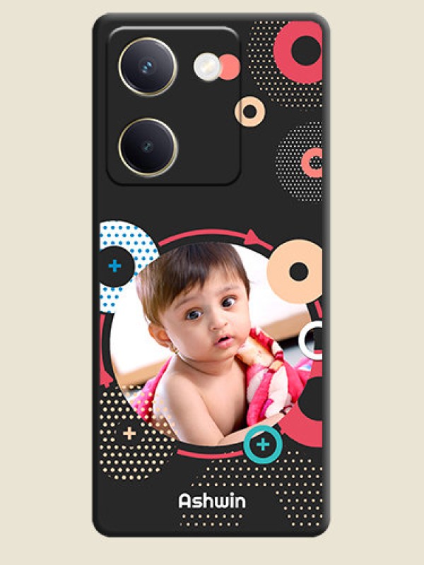 Custom Multicoloured Round Image On Space Black Custom Soft Matte Mobile Back Cover - Vivo Y200 Pro 5G